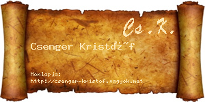 Csenger Kristóf névjegykártya