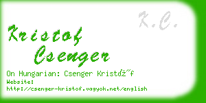 kristof csenger business card